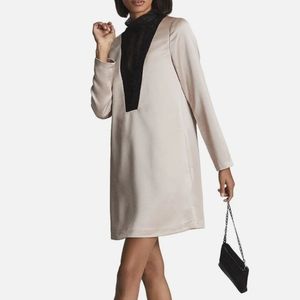 Reiss Gabriel Lace and Satin Mini Dress, Sz 2